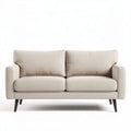 Sofa mit zwei Sitzplätzen aus beige Textil und Holzbeinen 180 x 85 x 75cm