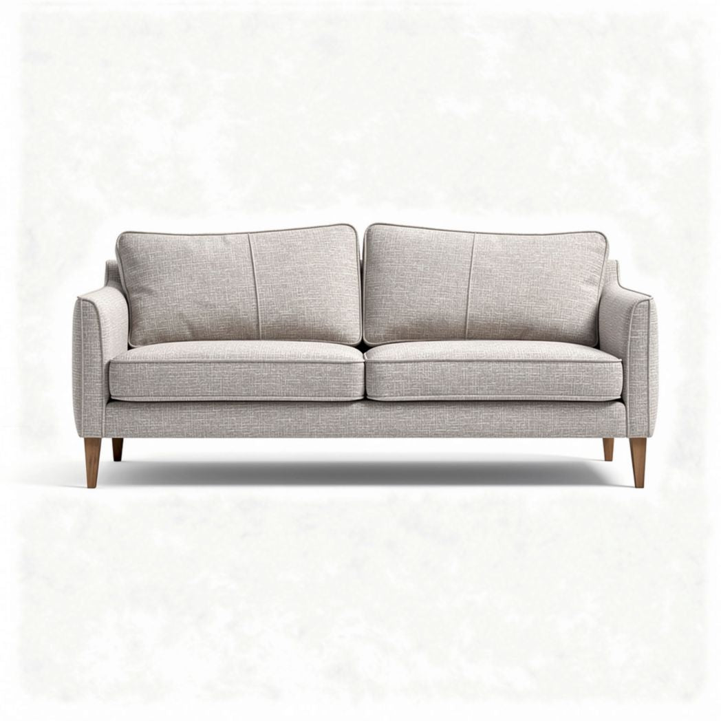 Beige sofa mit Holzbeinen für wohnräume 200 x 90 x 85cm