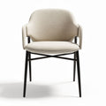 Stuhl mit gepolsterter sitzfläche in beige und metallgestell 50 x 55 x 80cm